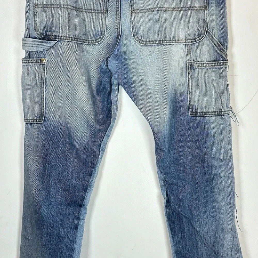 MNML 118 Work Flare Denim Mens Size 32x34 Distressed Patch Jeans 100% Cotton